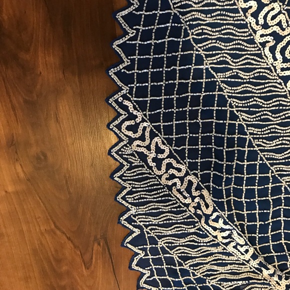 CREMIEUX royal blue with white beading tank! - Picture 2 of 5